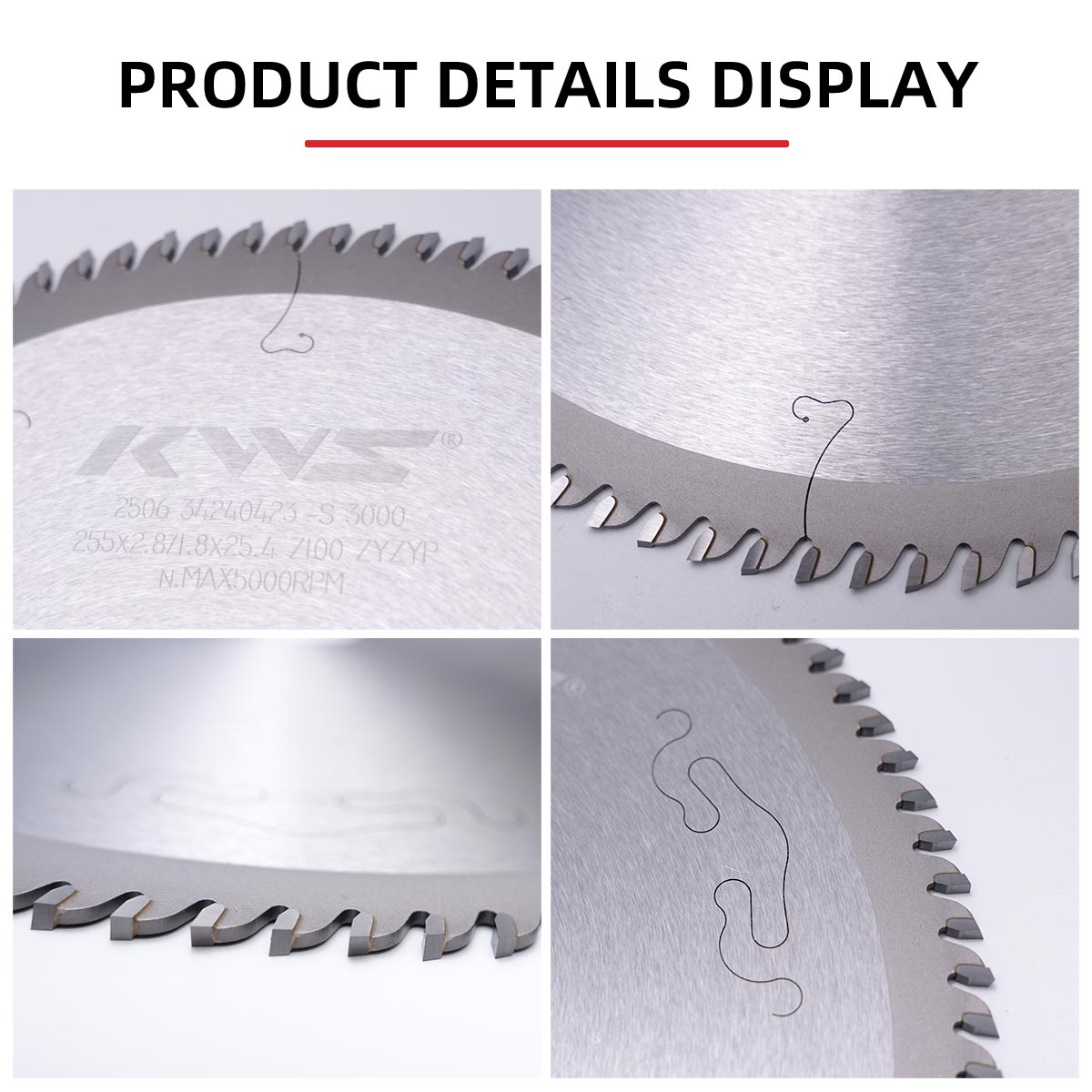 Универсальное пильное полотно KWS 255x25.4x2.8_1.8x100T ZYZYP для настольной пилы