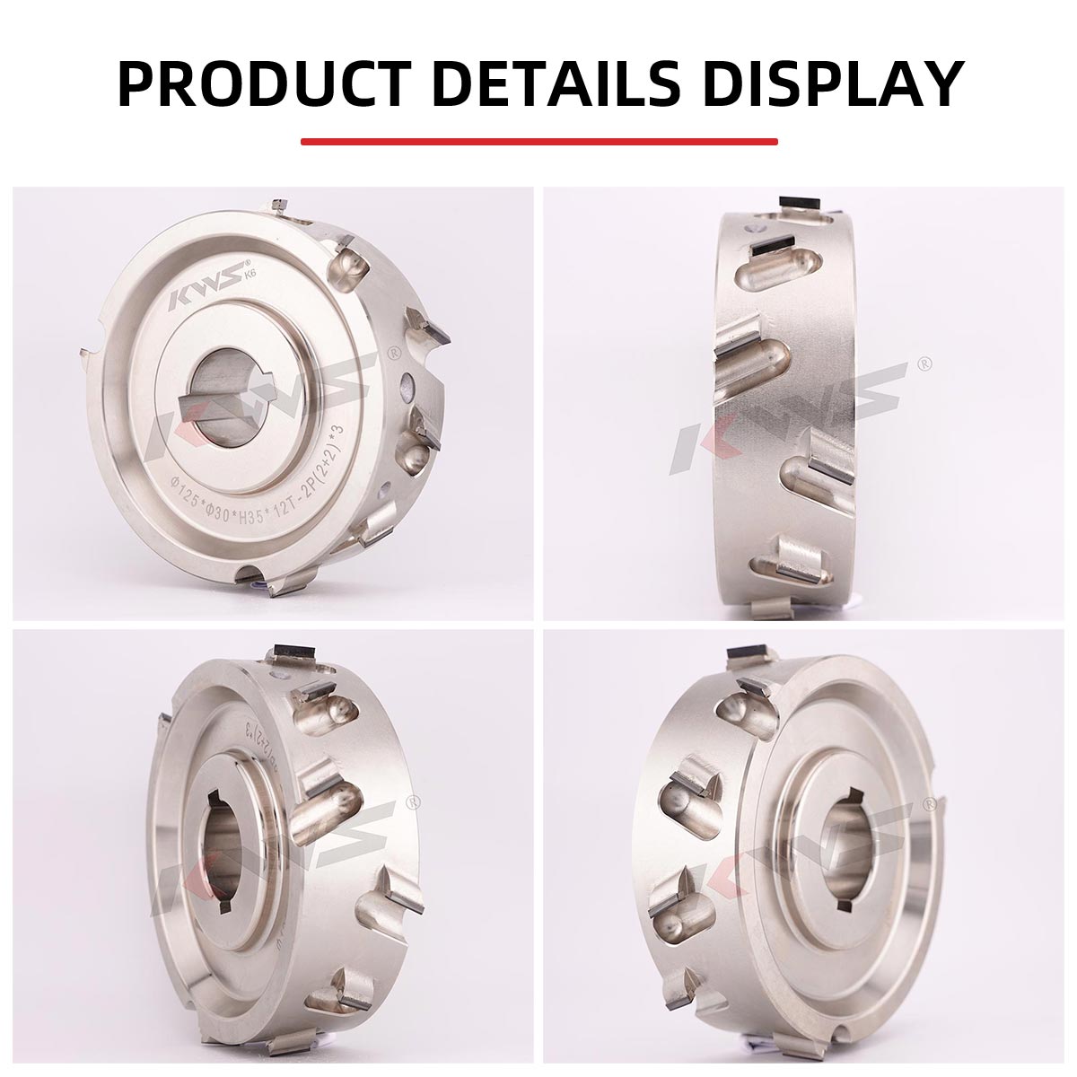 Фреза для чернового фрезерования KWS K6 125x30xH35x12T 2 P【(2 2)x3 PCD для кромкооблицовочного станка