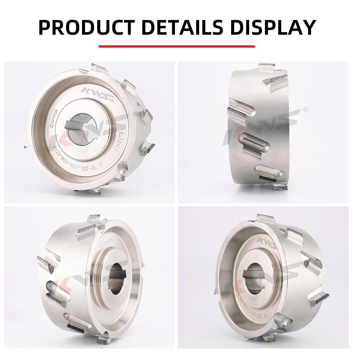 Фреза для чернового фрезерования KWS K6 125x30xH50x12T 2L P【(1 3)x3】 PCD для кромкооблицовочного станка