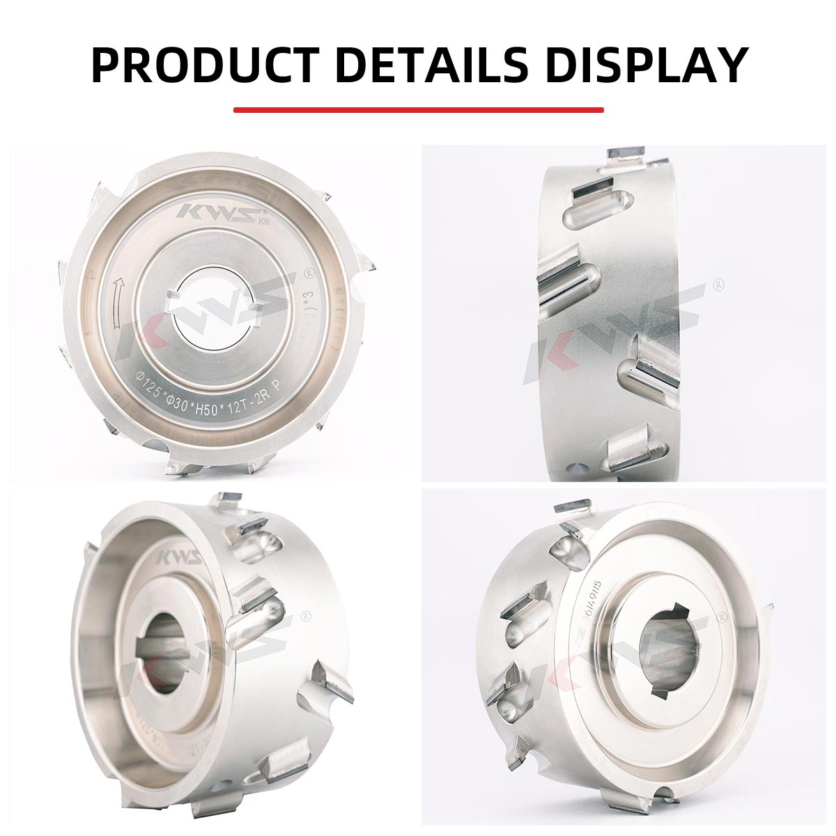 Фреза для чернового фрезерования KWS K6 125x30xH50x12T 2R P【(1 3)x3】 PCD для кромкооблицовочного станка