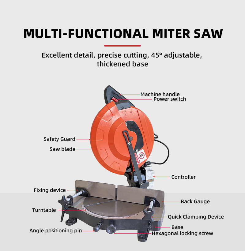 Регулируемая торцовочная пила KWS 14 дюймов для резки железа и стали под углом 45°